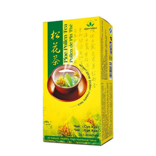 Green World Pine Pollen Tea – Natural Nutrition Herbal Tea – 20 Sachets (2 g)