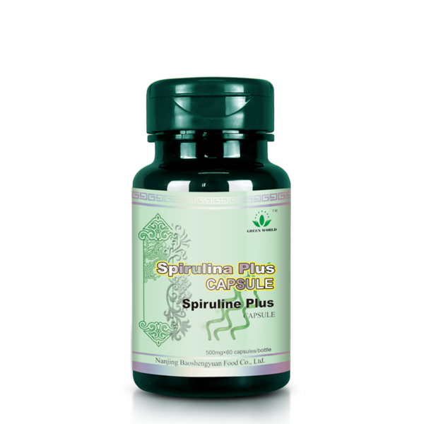 Green World Spirulina Plus Capsules – Immune & Nutrition Support – 60 Capsules (500 mg)