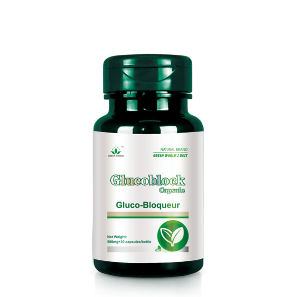 Green World Glucoblock Capsules – Blood Sugar Wellness Support – 30 Capsules (500 mg)