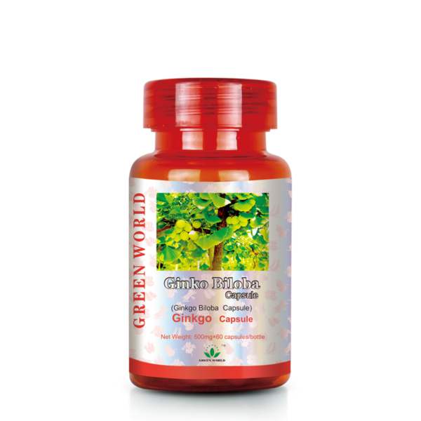 Green World Ginkgo Biloba Capsules – Circulation & Brain Support – 60 Capsules (500 mg)