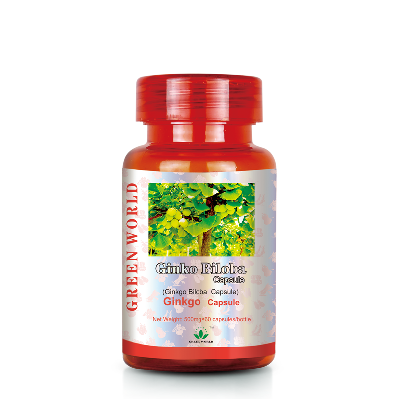 Green World Ginkgo Biloba Capsules – Circulation & Brain Support – 60 Capsules (500 mg)