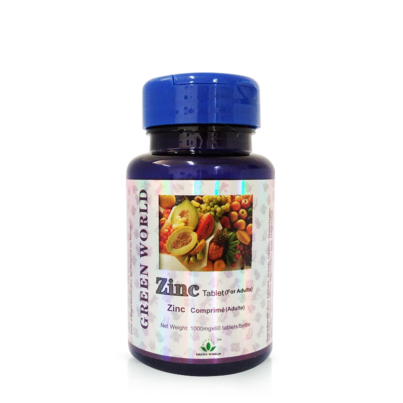Green World Zinc Tablets for Adults – Immune & Fertility Support – 60 Tablets (1000 mg)