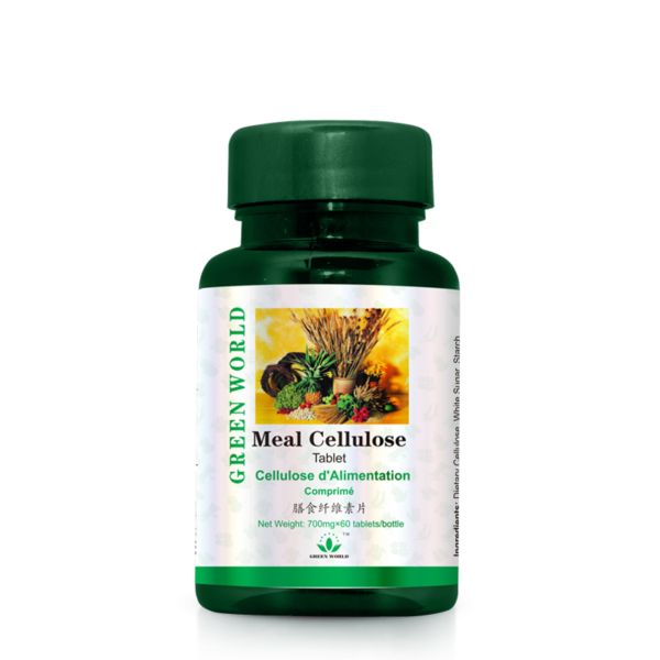 Green World Meal Cellulose Tablets – Dietary Fibre for Digestion – 60 Tablets (700 mg)