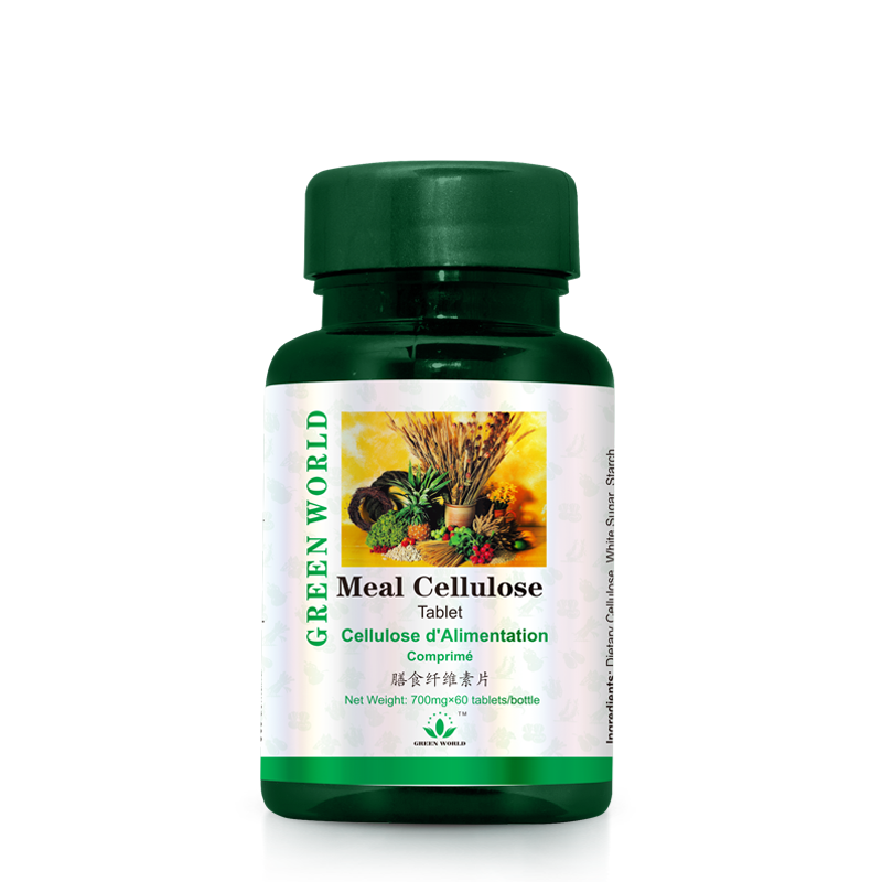 Green World Meal Cellulose Tablets – Dietary Fibre for Digestion – 60 Tablets (700 mg)