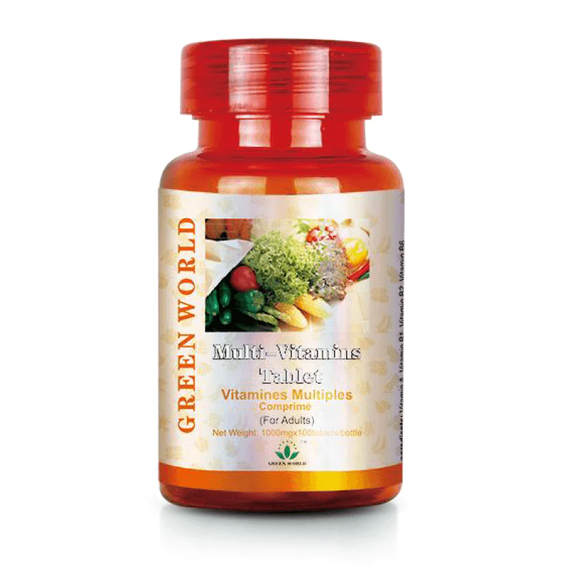 Green World Multivitamin Tablets for Adults – Daily Wellness – 100 Tablets (1000 mg)