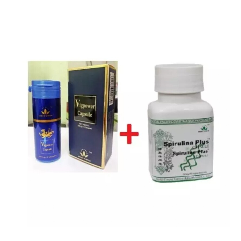 Green World 2-in-1 Men's Vitality Combo – VigPower + Spirulina Capsules