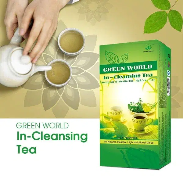 Green World Intestine Cleansing Tea – Digestive Detox Herbal Tea – 16 Sachets (4 g) - Image 2